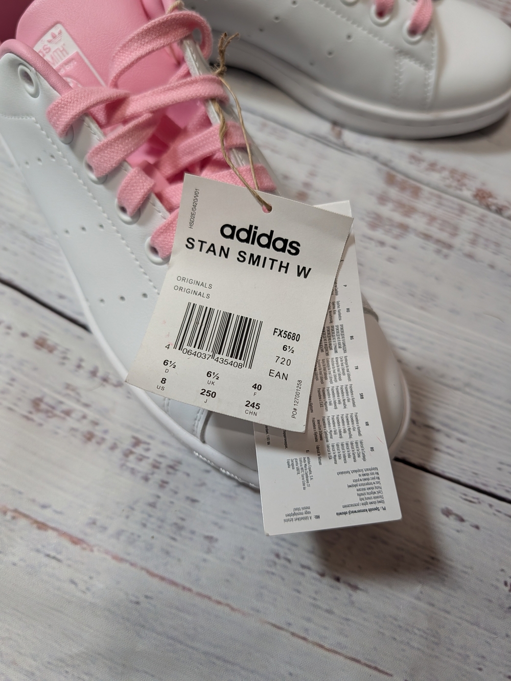 Adidas Originals Stan Smith Sneakers Doodle White Pink Size 8 - Picture 6 of 8
